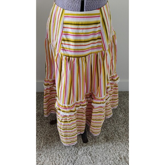 Vtg Handmade Cotton Tiered Ruffled Midi Skirt Sz 6 Cottage Coquette Boho Prairie - Picture 1 of 7